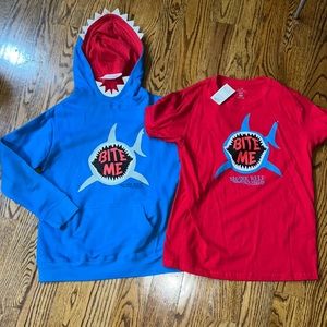 Shark shirt and hooded sweatshirt size large NWT